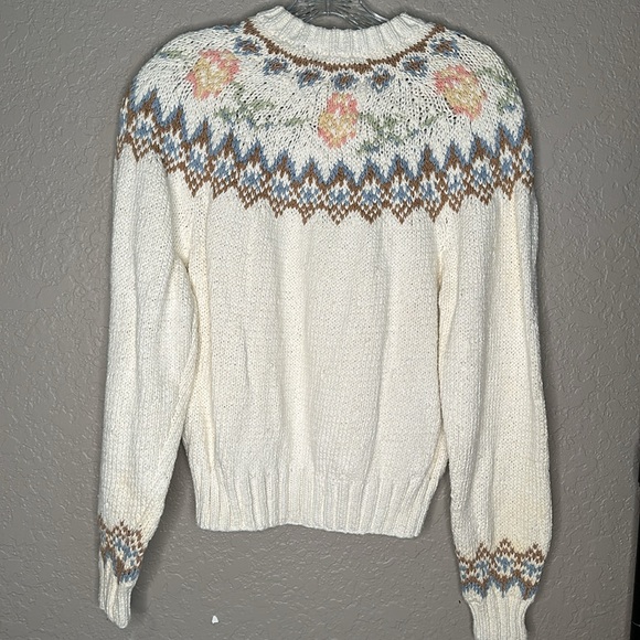 Vintage Liz Sport “Irish Brogue” hand knit cotton sweater - Picture 4 of 11